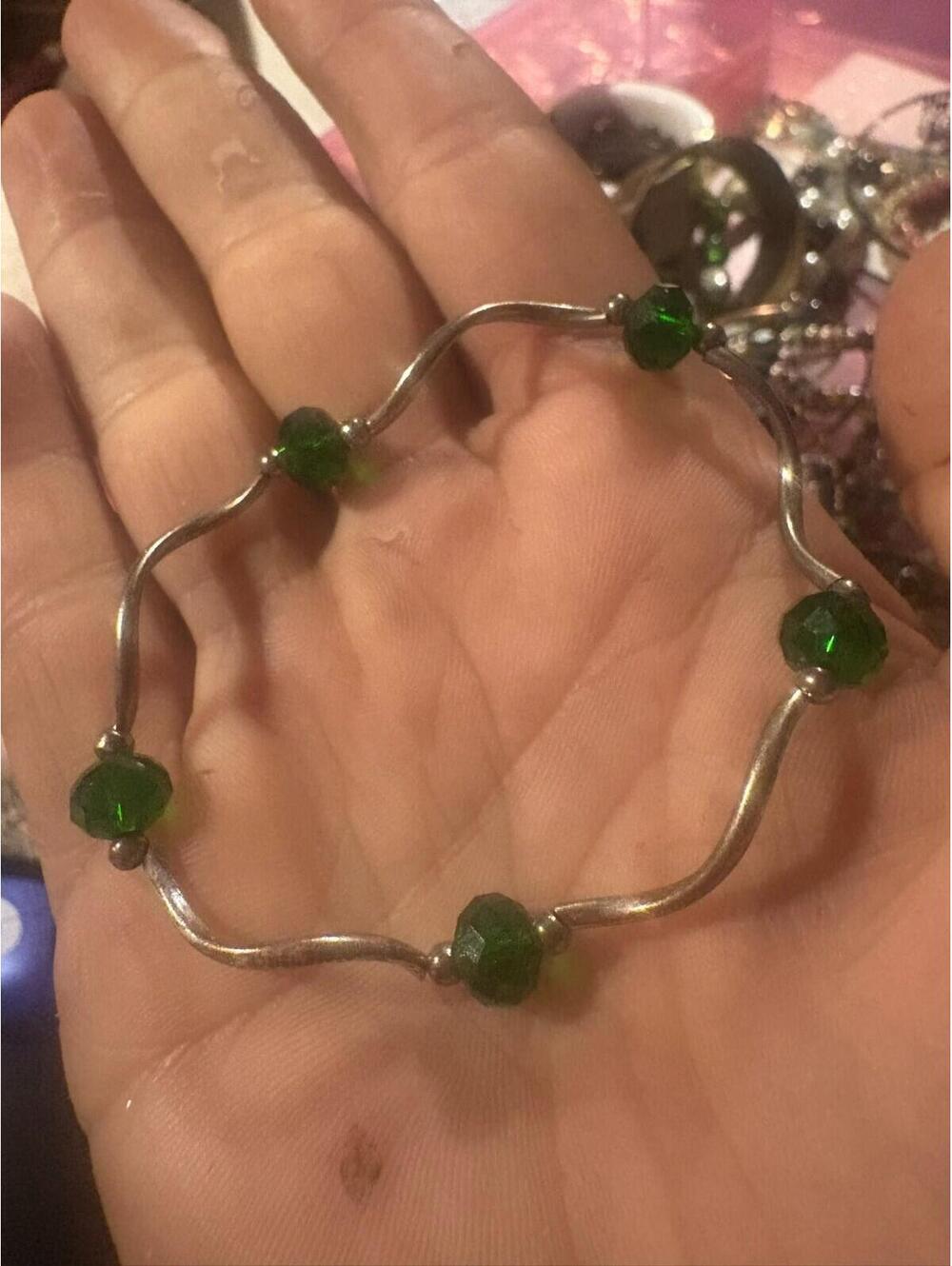 Silver Link Birthstone Stretch Bracelet